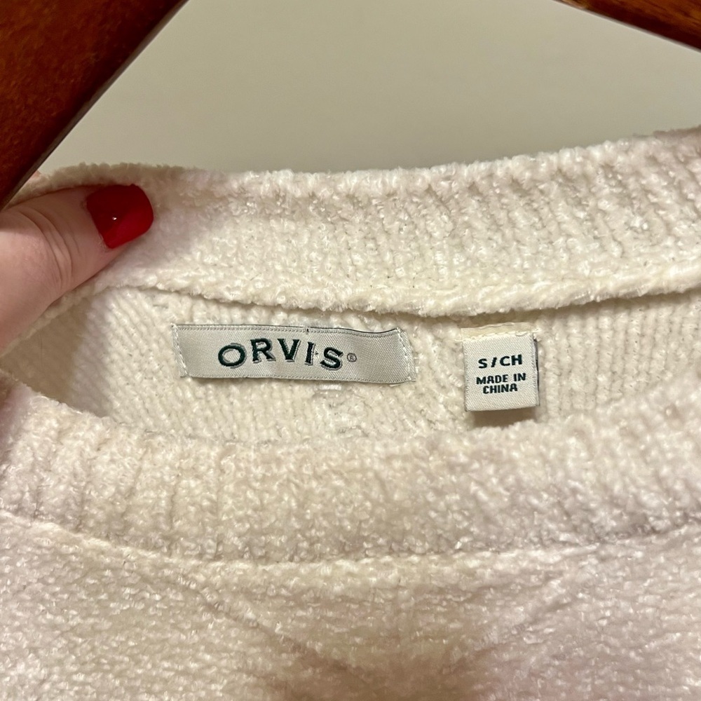 Orvis Women’s Soft Cream Textured Sweater- Size Small - Picture 7 of 11
